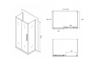 Душевой уголок ABBER Schwarzer Diamant 120x70см чёрный AG30120BH-S70B-S70B